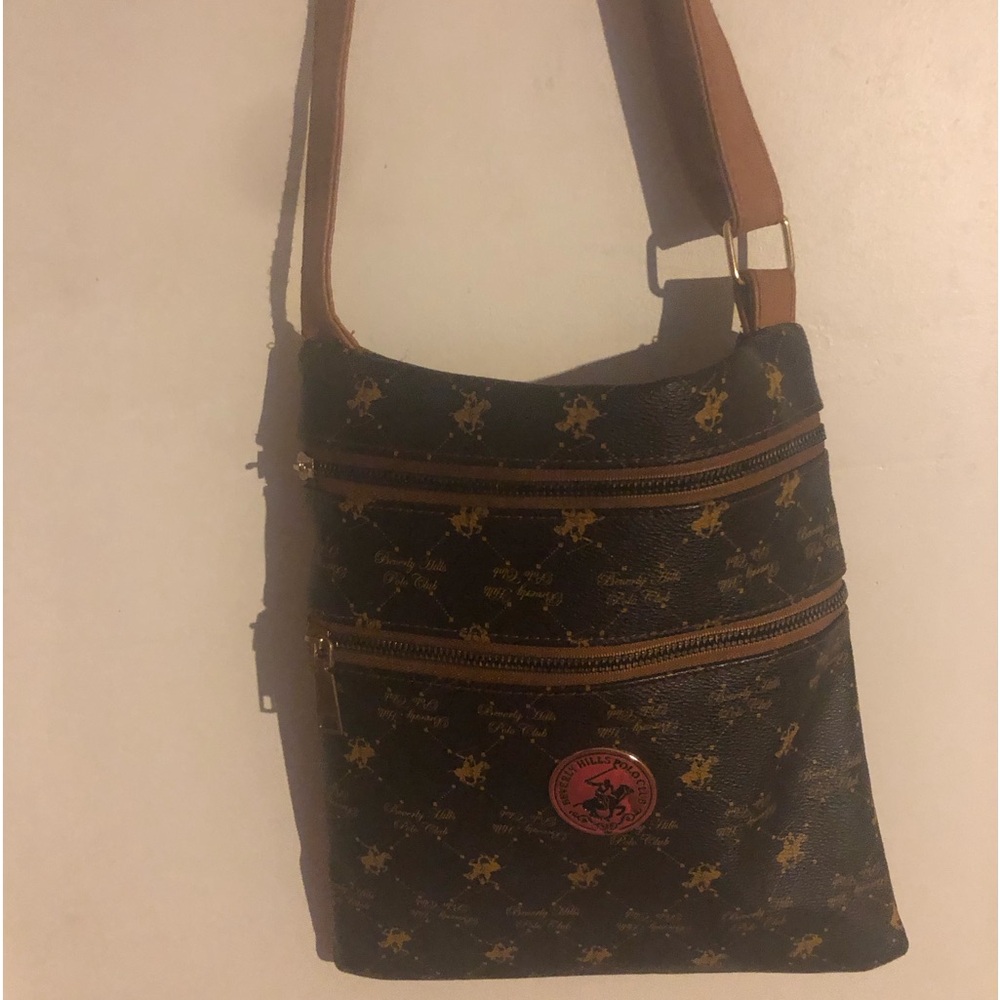 Brown and beige cross purse